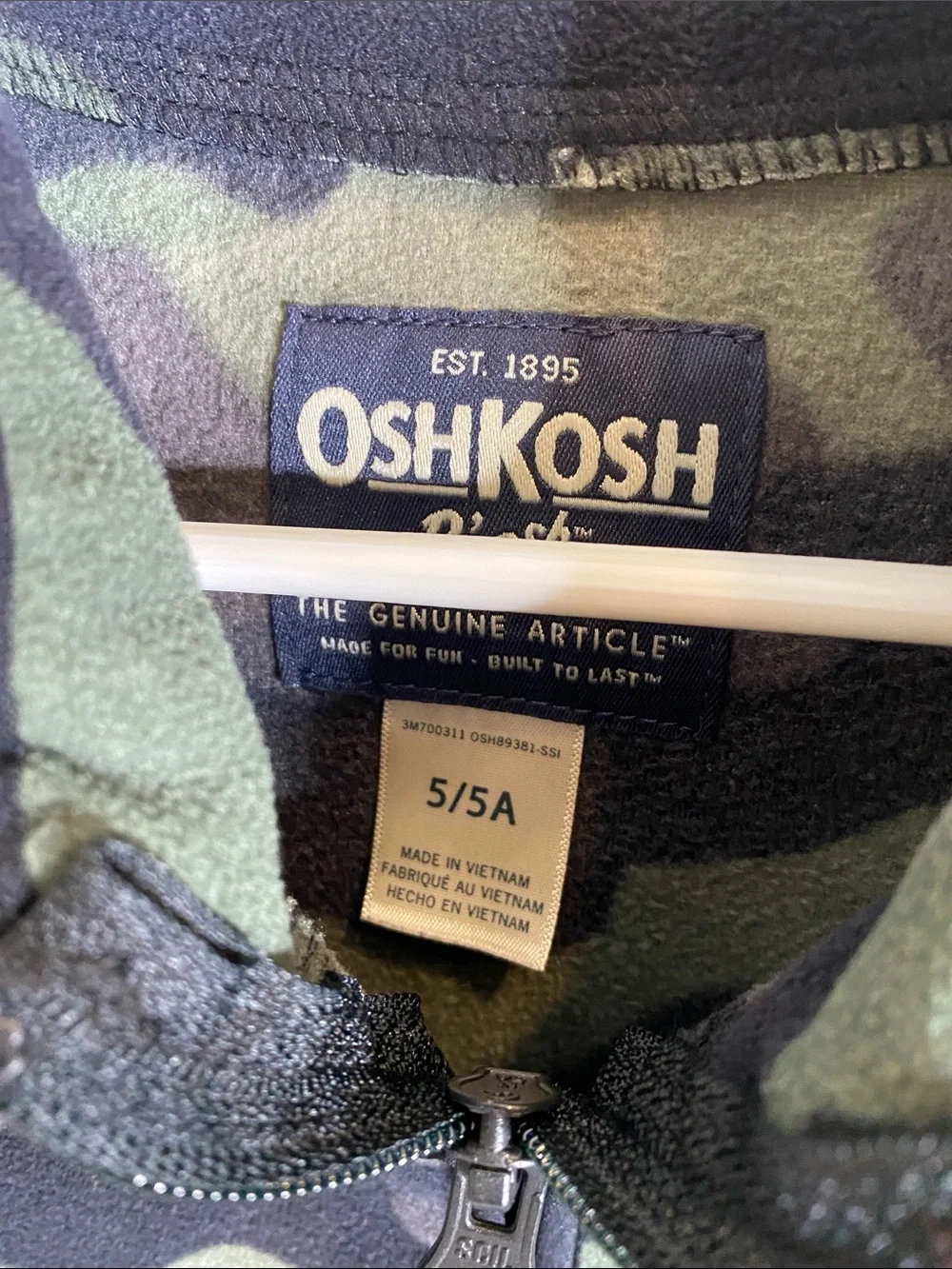 OshKosh B'gosh Camo Half-Zip Fleece - Green & Black